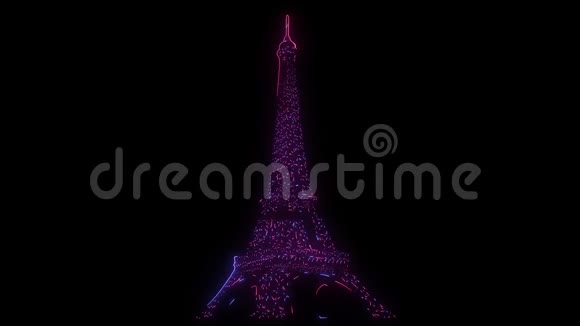 晚上在法国巴黎的埃菲尔铁塔视频的预览图