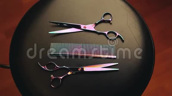 发型工具剪刀工作室质量视频的预览图