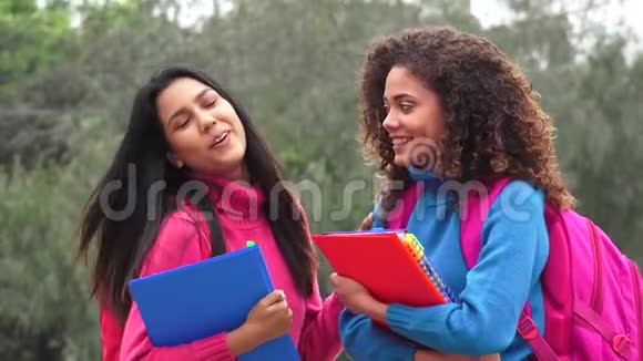 快乐的女高中生视频的预览图