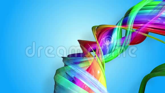 彩虹条纹在一个圆圈中移动并作为抽象的背景扭曲17视频的预览图