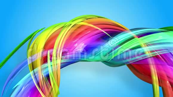 彩虹条纹在一个圆圈中移动并作为抽象的背景扭曲14视频的预览图
