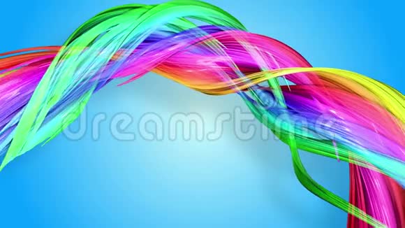 彩虹条纹在一个圆圈中移动并作为抽象的背景扭曲10视频的预览图