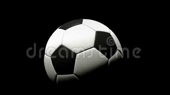 足球在黑色背景上旋转3D绘制视频的预览图