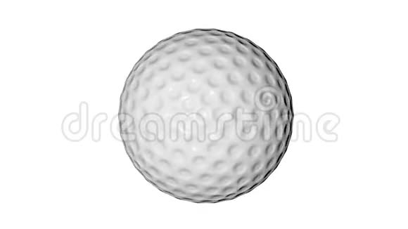 高尔夫球在白色背景上旋转高尔夫球动画视频的预览图
