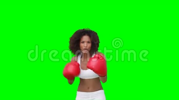 一个练习拳击的女人视频的预览图