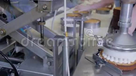 自动化蛋糕生产机糕点生产设备的糕点师蛋糕生产线视频的预览图