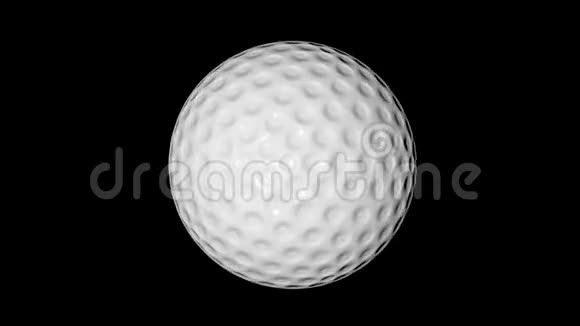 在黑色背景下旋转高尔夫球3D动画视频的预览图