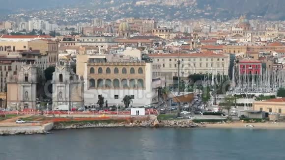 城堤和港口巴勒莫西西里视频的预览图