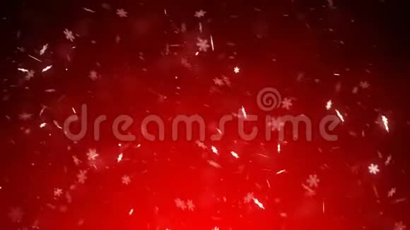带有雪花的节日神奇的抽象红色背景视频的预览图