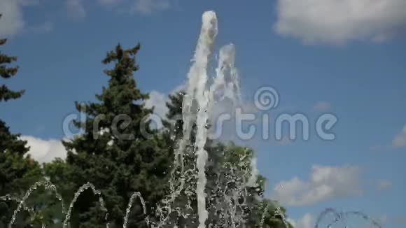公园里的城市喷泉视频的预览图