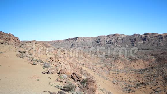 沙漠山谷火山口景观背景视频的预览图
