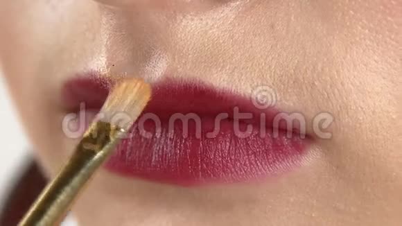 化妆师做嘴唇轮廓漂亮视频的预览图