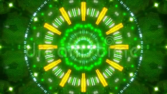 绿色抽象背景闪光灯和运动形状环视频的预览图