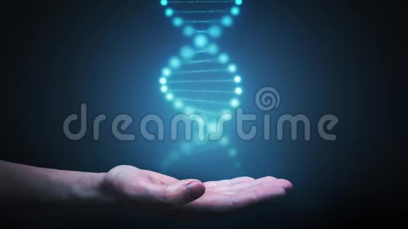 遗传学概念染色体中旋转DNA分子的3D循环动画视频的预览图