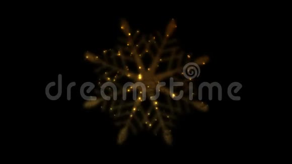 闪烁着金色光芒的雪花圣诞视频动画视频的预览图