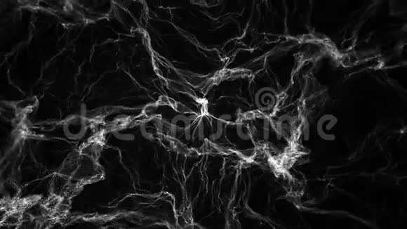 在黑色背景下微粒在空间中的起伏运动结合在一起视频的预览图