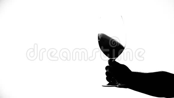红酒杯白色轮廓慢镜头视频的预览图