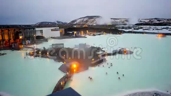 冰岛的日落蓝泻湖视频的预览图