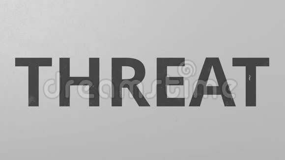 用油漆的Threat字打破混凝土墙概念三维动画视频的预览图