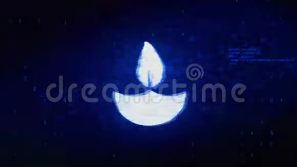 迪雅灯排灯装饰节日印度符号数字像素噪声误差动画视频的预览图