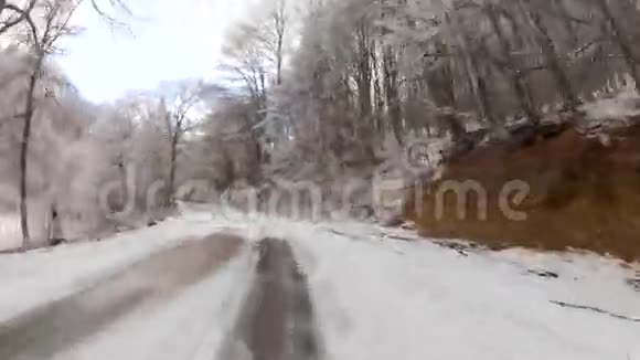 冬季森林公路无车专业视频的预览图