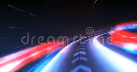 隧道内箭头运动高速模糊的多色动画视频的预览图