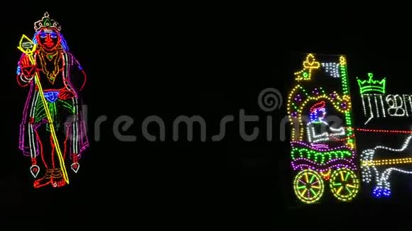 LED灯装饰画与印度教神视频的预览图