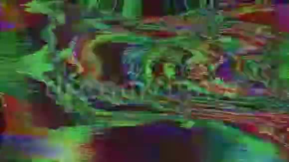 五彩劣质电视模拟漏光彩虹背景超现实效果视频的预览图
