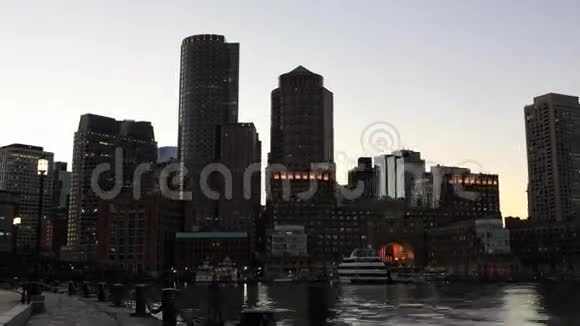 波士顿市中心黄昏时分4K超高清时间窗视频的预览图