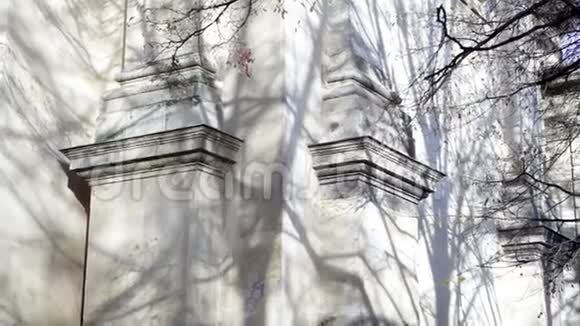利沃夫神庙美丽的白色圆柱视频的预览图