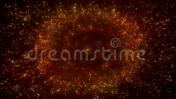 金色发光的粒子环环环抽象的背景视频的预览图