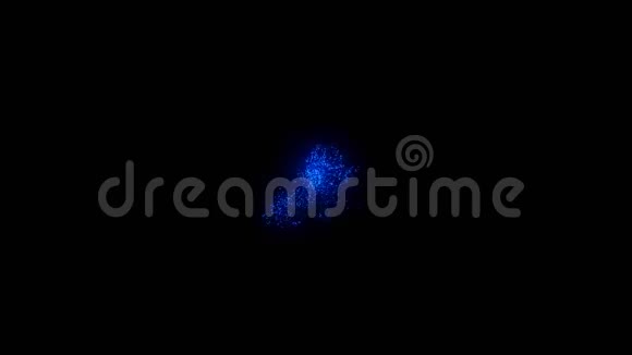 蓝色闪闪发光的粒子在黑暗的空间中移动它是明亮的节日背景有闪闪发光的粒子景深和波视频的预览图