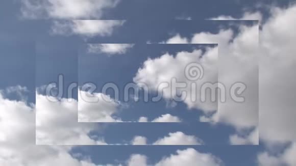 蓝天上的云在三种大小的屏幕上视频的预览图