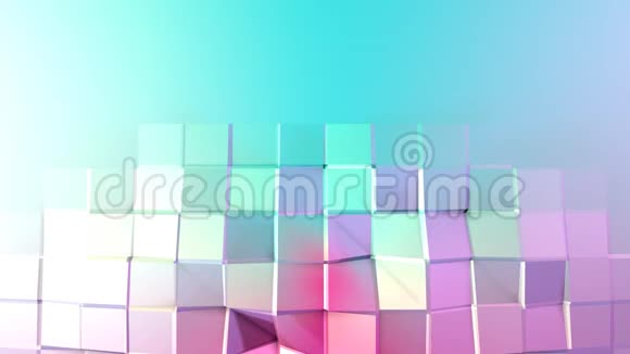 摘要简单的蓝色粉红色低聚三维表面作为科幻背景软几何低聚运动背景视频的预览图