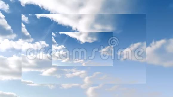 蓝天上的云在三种大小的屏幕上视频的预览图