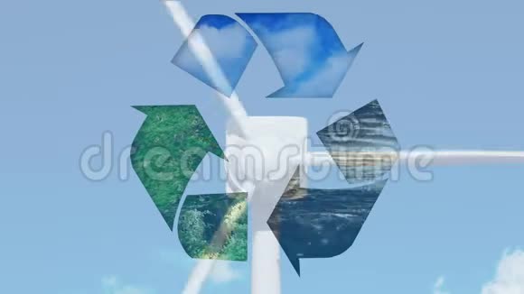 回收标志和风力发电机视频的预览图