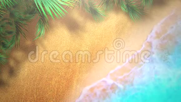 夏日背景蓝色海浪的沙滩特写视频的预览图