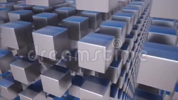 金属抽象立方体框3D动画视频的预览图