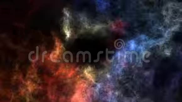 黑色背景下空间中五彩小颗粒的元素视频的预览图