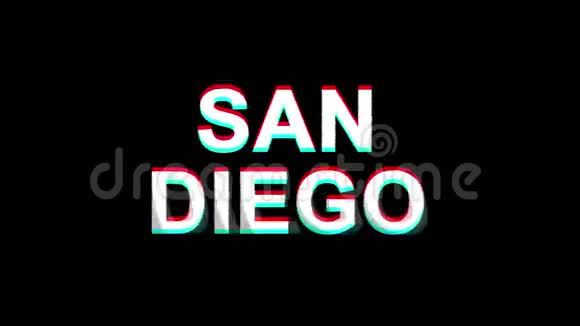 SANDIEGO闪烁效应文本数字电视失真4K循环动画视频的预览图