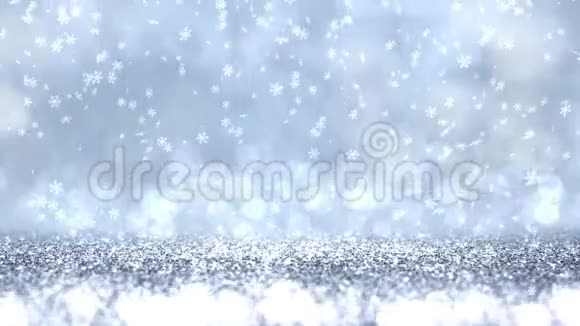 银色闪光纹理抽象圣诞背景加载4K运动图形视频的预览图