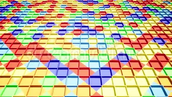 移动过逼真的颜色框三维模式背景3d几何形状概念艺术网络横幅视频的预览图