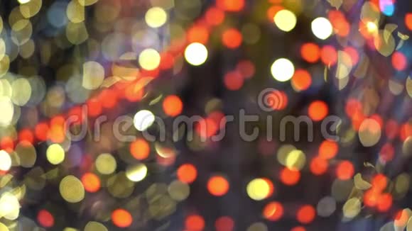 抽象的光模糊的圣诞灯波克背景股票视频视频的预览图