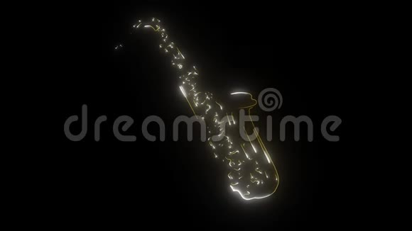 萨克斯管的剪影音乐乐器图标视频的预览图