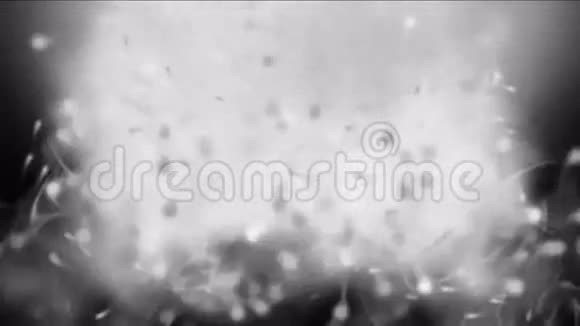 暴风雪喷泉雪崩液体气体爆炸抽象沸腾粒子视频的预览图