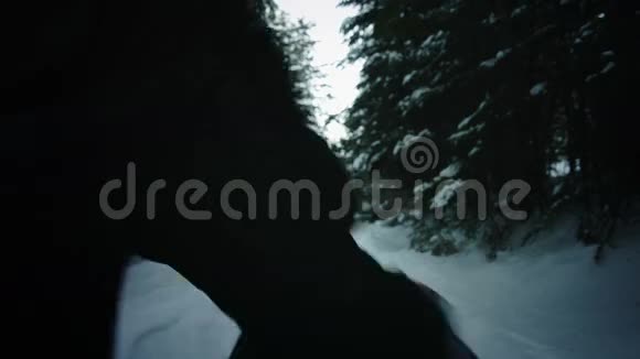 雪上汽车司机的脸特写视频的预览图