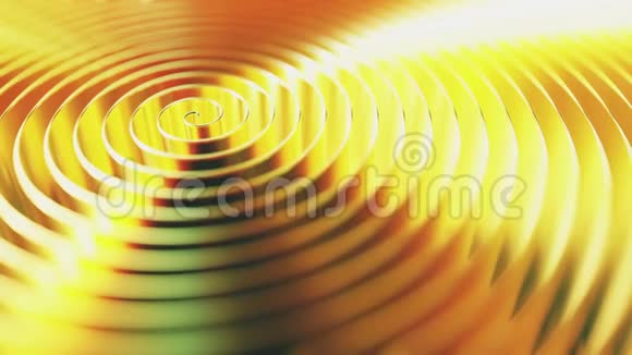 旋转金线圈浅焦循环三维动画视频的预览图