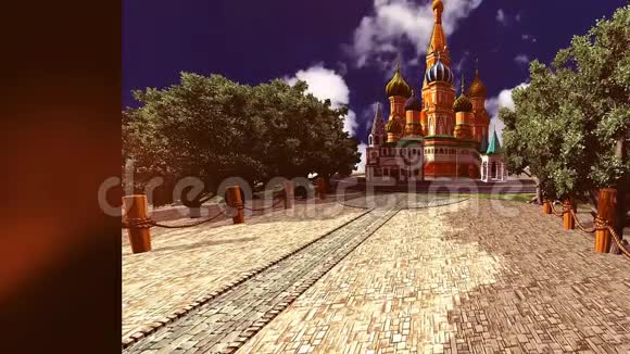 16个3D动画背景俄罗斯风格的城堡和林荫道视频的预览图