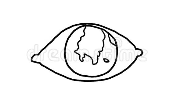 地球之眼作为眼球绘制2D动画视频的预览图
