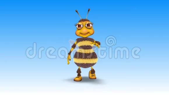 蜜蜂3D乐趣角色2个视频循环在背景和阿尔法频道视频的预览图
